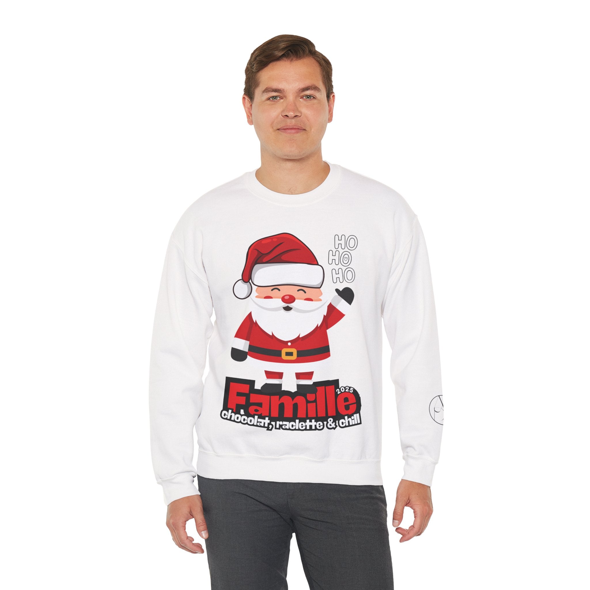 Pull Père Noël - Famille, chocolat, raclette & chill