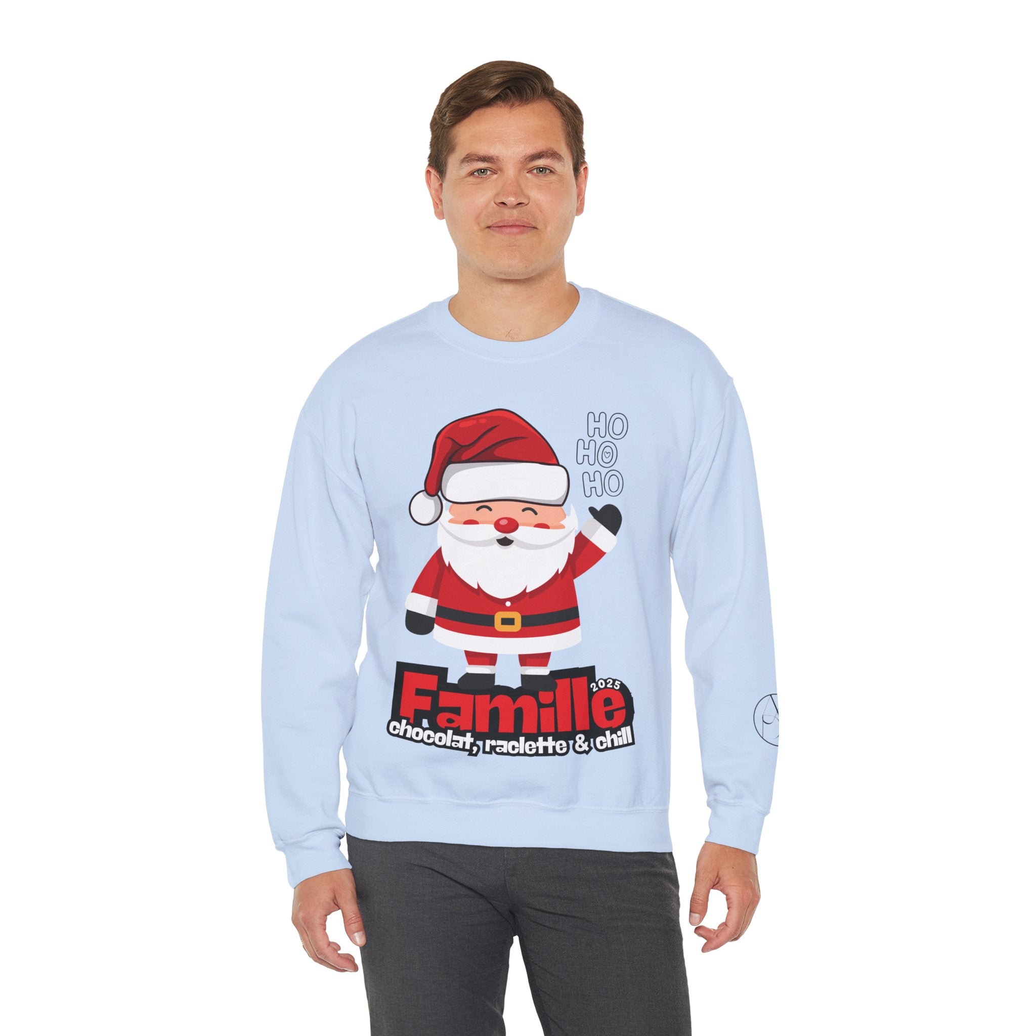 Pull Père Noël - Famille, chocolat, raclette & chill